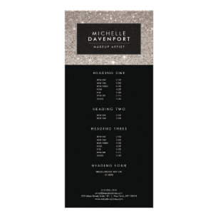 Classic Silver Glitter Makeup Artist Rack Card
