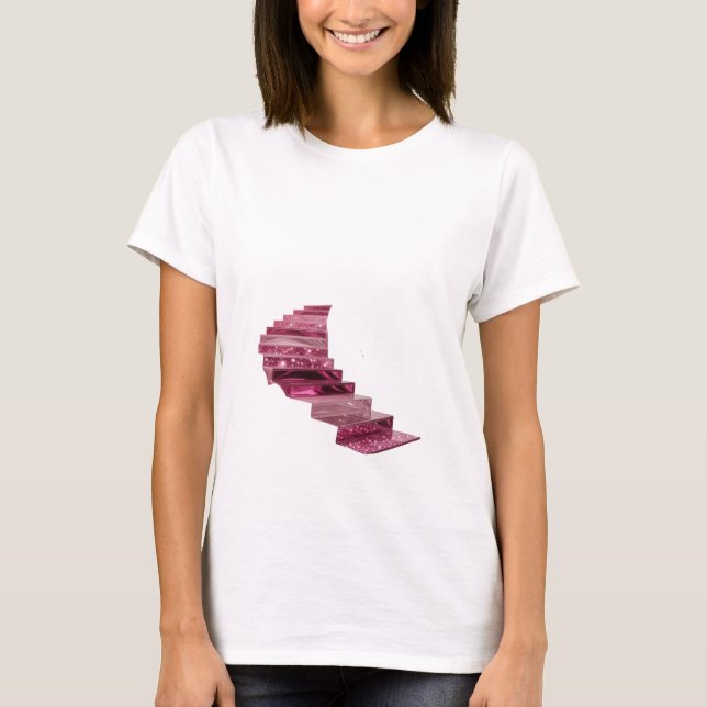 Classic Silver GLITTERING STAIRCASE Slogan Tee (Front)