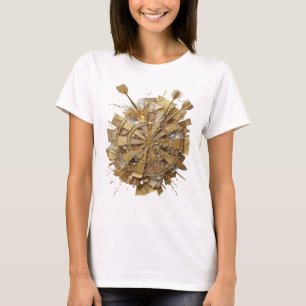 Classic Silver GOLDEN DARTBOARD Slogan Design T-Shirt