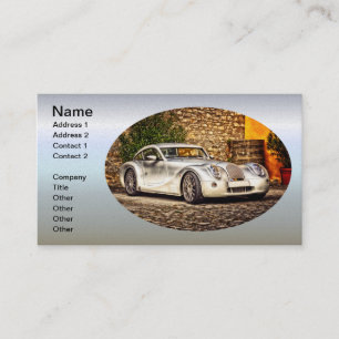 Classic Silver Sports Car Business Card