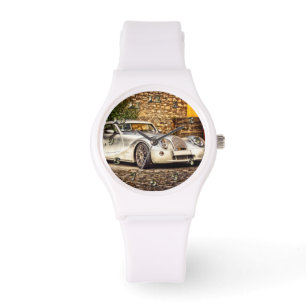Classic Silver Sports Car Watch