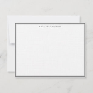 Classic Silver Thick and Thin Border Name Card