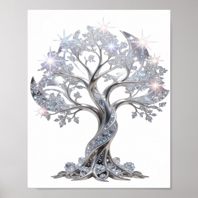 Classic Silver TREE OF LIFE Poster (Front)