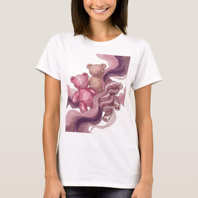 Classic Silver UNDECORATED 3D Text Art T-Shirt (Front)