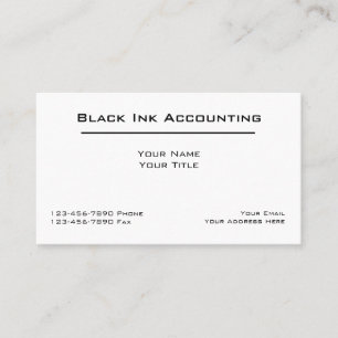 Classic Simple Accountant Business Cards