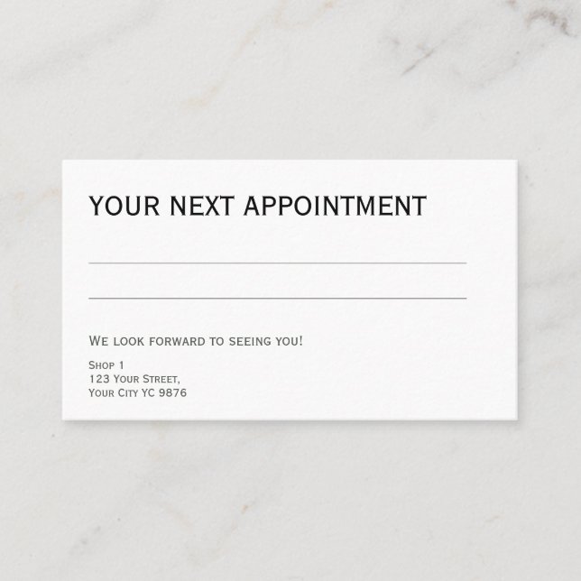 Classic simple Appointment Card, with your logo (Front)