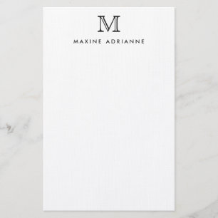 Classic Simple Basic Modern Monogram Initial Stati Stationery