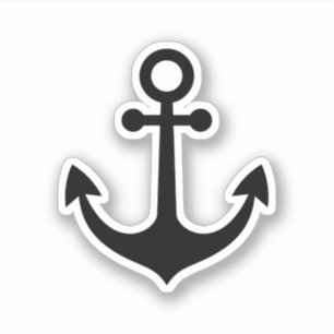 Classic Simple Black Anchor outline silhouette