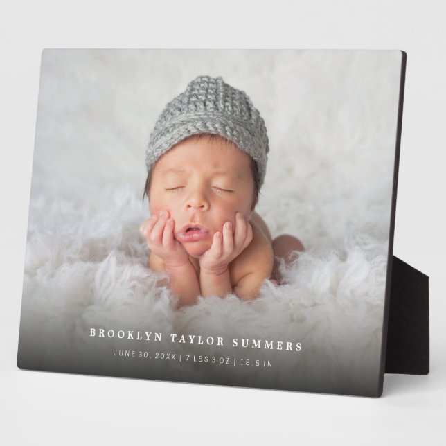 Classic Simple Black Gradient Modern Family Photo Plaque (Side)