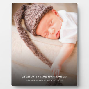 Classic Simple Black Gradient Modern Family Photo Plaque