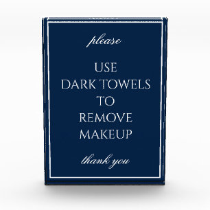 Classic Simple Blue Bathroom Makeup Towel Block