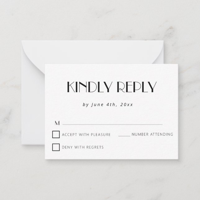 Classic Simple Budget Wedding RSVP Card (Front)