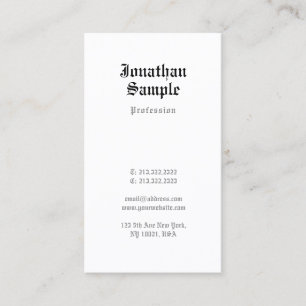 Classic Simple Chic Design Old English Nostalgic Business Card