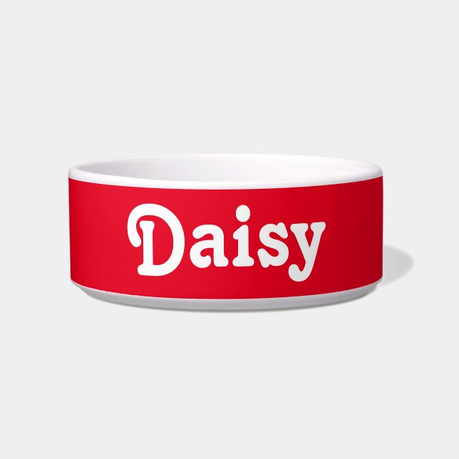 Classic Simple Custom Pet Name Red Bowl (Front)