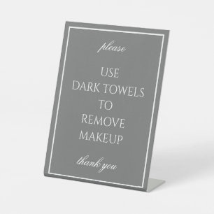 Classic Simple Dark Grey Makeup Towel Counter Sign