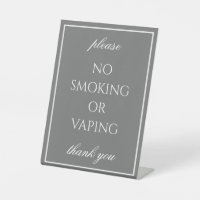 Classic Simple Dark Grey No Smoking Tabletop Sign