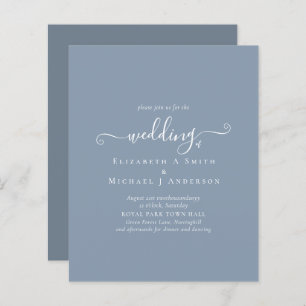 Classic Simple DUSTY BLUE Wedding Budget