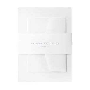 Classic Simple Dusty Blue Wedding Invitation  Invitation Belly Band