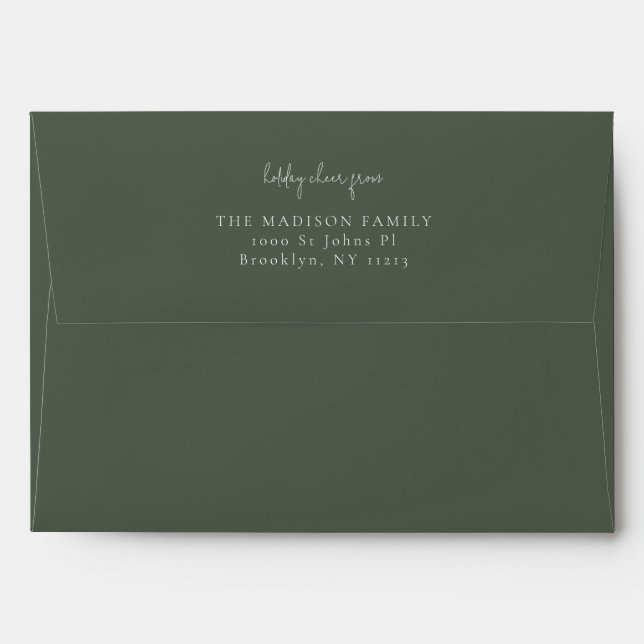 Classic simple Ebony  Envelope (Back (Top Flap))