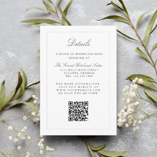 Classic Simple Elegance Wedding Info - Details Enclosure Card
