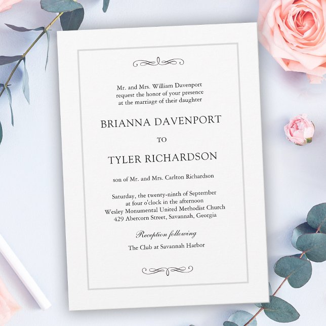 Classic Simple Elegance Wedding Invitation (Creator Uploaded)