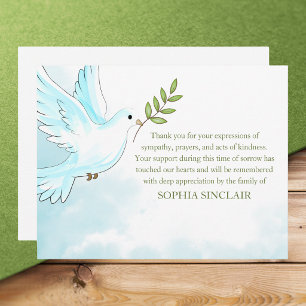 Classic Simple Elegant Dove Memorial Bereavement Card