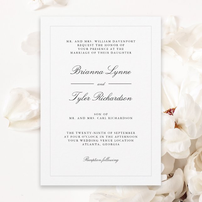 Classic Simple Elegant Formal Wedding Invitation (Creator Uploaded)