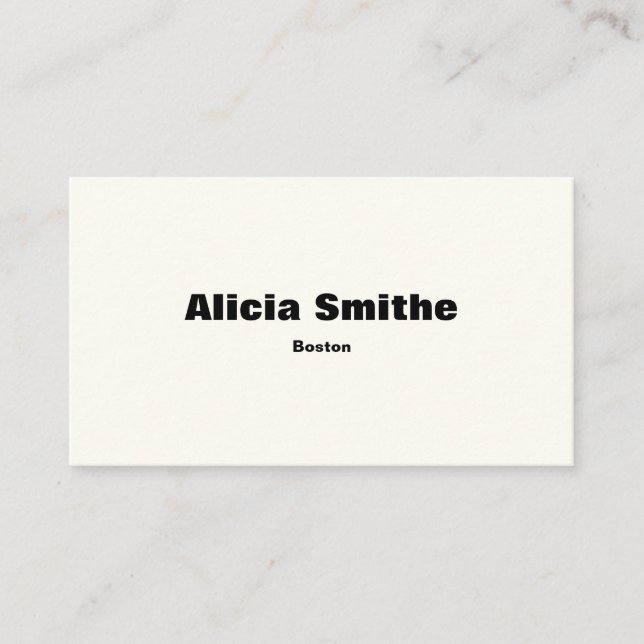 Classic Simple Elegant Ivory Business Card (Front)