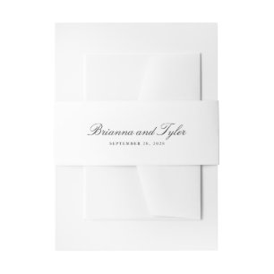 Classic Simple Elegant Script Wedding Invitation Belly Band