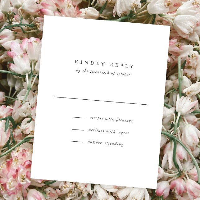 Classic Simple Elegant Type Wedding RSVP Card (Creator Uploaded)