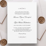 Classic Simple Elegant Wedding Invitation<br><div class="desc">A tasteful wedding invitation with classic simplicity, this elegant design features a traditionally worded text template embellished with calligraphy flourishes above and below the text. You can add, remove or adjust the placement of the text to suit your needs. The ever popular white background adds to the clean simplicity of...</div>