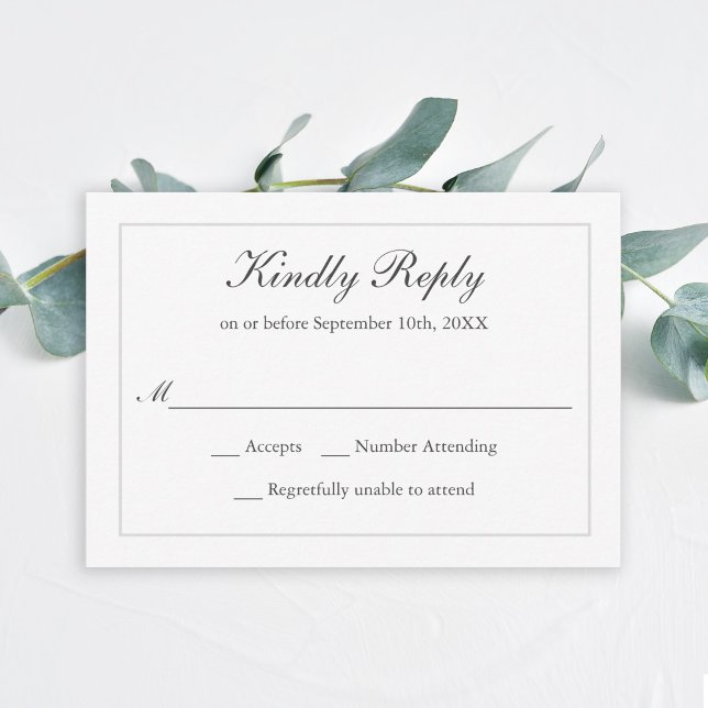 Classic Simple Elegant Wedding RSVP Card (Creator Uploaded)