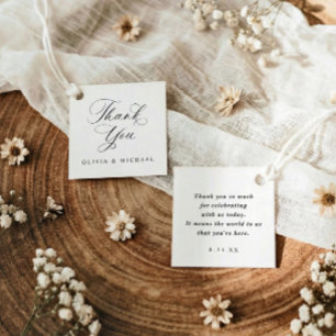 Classic Simple Elegant Wedding Thank You Favour Tags