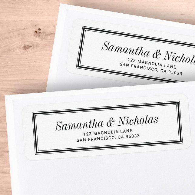 Classic Simple Frame Wedding Return Address (Creator Uploaded)