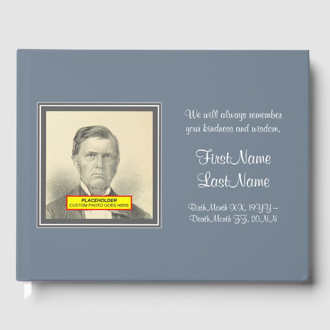 Classic, Simple Funeral Guestbook (Front)