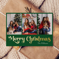 Classic Simple Green 3 photo Merry Christmas Gold
