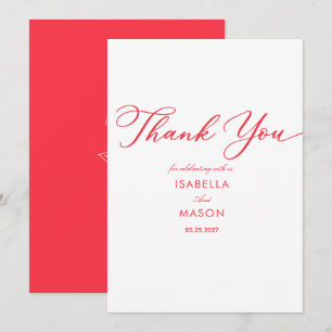 Classic simple juice red thank you card