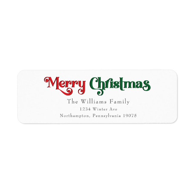 Classic Simple Merry Christmas Return Address (Front)