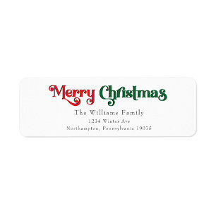 Classic Simple Merry Christmas Return Address