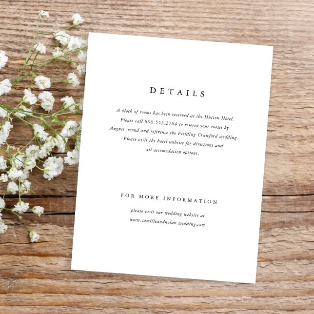 Classic Simple Minimal Elegant Type Wedding Enclosure Card (Creator Uploaded)