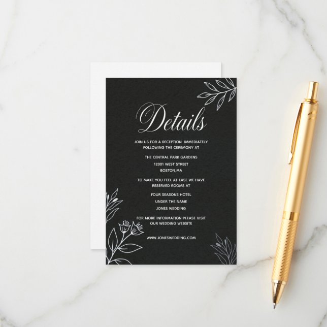 classic simple minimal wedding website  enclosure card (Front/Back In Situ)