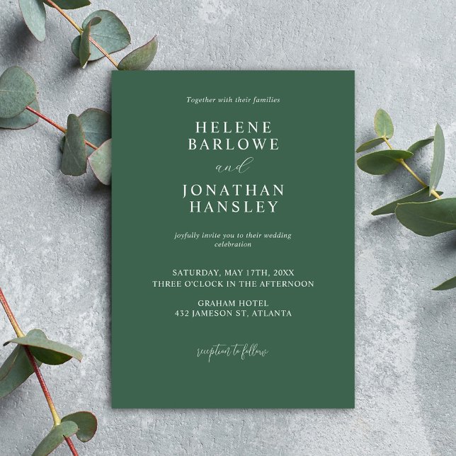 Classic Simple Minimalist Modern Elegant Wedding Invitation (Creator Uploaded)