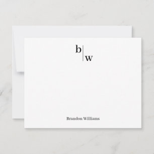 Classic Simple Modern 2 Monogram Initial Business  Card