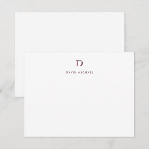 Classic Simple Modern Monogram Initial Note Card