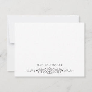 Classic Simple Modern Name Butterfly Motif Card