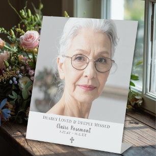 Classic Simple Photo Funeral Table Sign