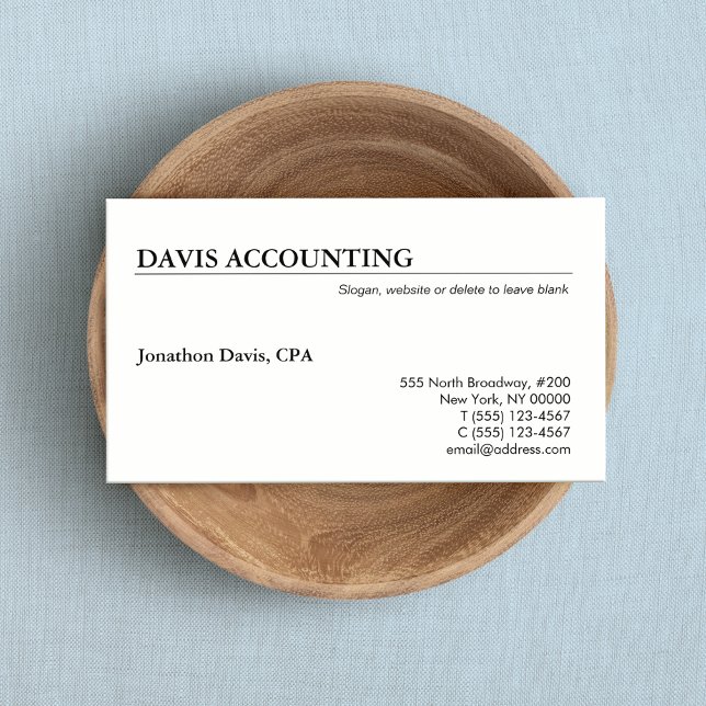 Classic Simple Professional White Business Card (Creator Uploaded)