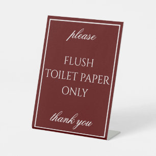 Classic Simple Red Bathroom Septic Counter Sign