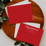 Classic Simple Red Merry Christmas Envelope<br><div class="desc">Celebrate the season with this unique, classic simple red Merry Christmas envelope featuring a touch of vintage charm. The minimalist design showcases an elegant red colour palette, evoking the cosy spirit of winter. Its modern and fun appeal, paired with the traditional wording, creates a perfect balance between boldness and classiness....</div>