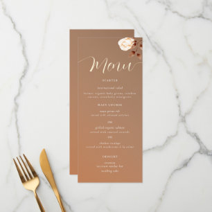 Classic Simple Rose Eucalyptus Terracotta Wedding Menu
